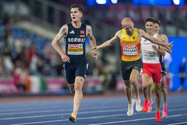 260810 Jakob Asserson Ingebrigtsen of Norway competes in men s 5000 meter during day 1 of the 2026 European Athletics Championships on August 10, 2026 in Birmingham. Photo: Mathias Bergeld BILDBYRAN kod MB MT1064 friidrott athletics friidrett friidrotts-em em friidretts-em 2026 european athletics championships 1 bbeng norge *** 260810 Jakob Asserson Ingebrigtsen of Norway competes in the men’s 5,000-meter race during Day 1 of the 2026 European Athletics Championships on August 10, 2026 in Birmingham. Photo by Mathias Bergeld, BILDBYRAN, code MB MT1064. track and field, athletics, friidrett, friidrotts EM, 2026 European Athletics Championships, 1 BBeng, Norway  Copyright: MATHIASxBERGELD BB260810MB103