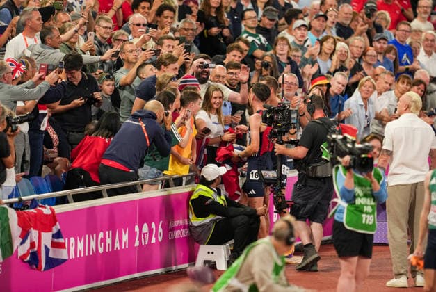 EM i friidrett utendors 2026 - Dag 1 Birmingham, England 20260810. Filip Mangen Ingebrigtsen i ovelsen 5000 meter menn finale under EM i friidrett 2026 pa Alexander Stadium i Birmingham mandag. Foto: Beate Oma Dahle NTB Birmingham England EDITORIAL USE ONLY. RESTRICTED USE FOR BETTING COMPANIES Ref:_SPOkSmAfh2m4JA.jpg *** 2026 European Outdoor Athletics Championships, Day 1, Birmingham, England 20260810 Filip Mangen Ingebrigtsen in the men’s 5,000-meter final at the 2026 European Athletics Championships at Alexander Stadium in Birmingham on Monday. Photo: Beate Oma Dahle, NTB, Birmingham, England. EDITORIAL USE ONLY. RESTRICTED USE FOR BETTING COMPANIES  Copyright: xBeatexOmaxDahlex xNTBx