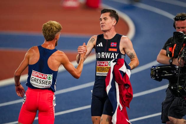 EM i friidrett utendors 2026 - Dag 1 Birmingham, England 20260810. Filip Mangen Ingebrigtsen i ovelsen 5000 meter menn finale under EM i friidrett 2026 pa Alexander Stadium i Birmingham mandag. Foto: Beate Oma Dahle NTB Birmingham England EDITORIAL USE ONLY. RESTRICTED USE FOR BETTING COMPANIES Ref:_SPOuIks-F2EPxA.jpg *** 2026 European Outdoor Athletics Championships, Day 1, Birmingham, England 20260810 Filip Mangen Ingebrigtsen in the men’s 5,000-meter final at the 2026 European Athletics Championships at Alexander Stadium in Birmingham on Monday. Photo: Beate Oma Dahle, NTB, Birmingham, England. EDITORIAL USE ONLY. RESTRICTED USE FOR BETTING COMPANIES  Copyright: xBeatexOmaxDahlex xNTBx