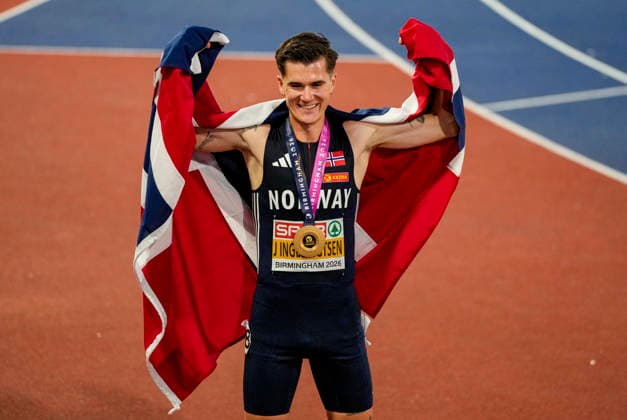 EM i friidrett utendors 2026 - Dag 1 Birmingham, England 20260810. Filip Mangen Ingebrigtsen i ovelsen 5000 meter menn finale under EM i friidrett 2026 pa Alexander Stadium i Birmingham mandag. Foto: Beate Oma Dahle NTB Birmingham England EDITORIAL USE ONLY. RESTRICTED USE FOR BETTING COMPANIES Ref:_SPOiG3B4qdfQik.jpg *** 2026 European Outdoor Athletics Championships, Day 1, Birmingham, England 20260810 Filip Mangen Ingebrigtsen in the men’s 5,000-meter final at the 2026 European Athletics Championships at Alexander Stadium in Birmingham on Monday. Photo: Beate Oma Dahle, NTB, Birmingham, England. EDITORIAL USE ONLY. RESTRICTED USE FOR BETTING COMPANIES  Copyright: xBeatexOmaxDahlex xNTBx