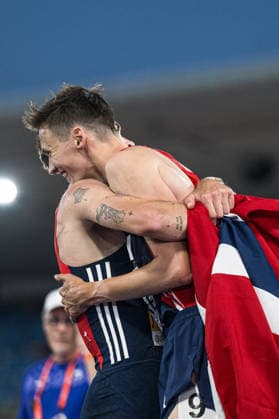 260810 Jakob Asserson Ingebrigtsen of Norway celebrates after men s 5000 meter in during day 1 of the 2026 European Athletics Championships on August 10, 2026 in Birmingham. Photo: Mathias Bergeld BILDBYRAN kod MB MT1064 friidrott athletics friidrett friidrotts-em em friidretts-em 2026 european athletics championships 1 bbeng norge jubel *** 260810 Jakob Asserson Ingebrigtsen of Norway celebrates after the men’s 5,000-meter race on Day 1 of the 2026 European Athletics Championships on August 10, 2026 in Birmingham. Photo by Mathias Bergeld, BILDBYRAN, code MB MT1064. track and field, athletics, friidrett, friidrotts EM, 2026 European Athletics Championships, 1, BBeng, Norway, celebration  Copyright: MATHIASxBERGELD BB260810MB110