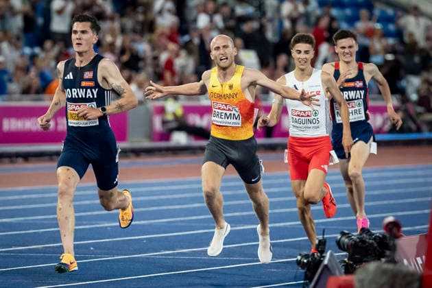 BIRMINGHAM, GREAT BRITAIN - AUGUST 10, 2026 : Silver over 5000m for Florian BREMM (GER Germany) during the European Athletics Championships at Alexander Stadium on August 10, 2026 in Birmingham, Great Britain. Nordrhein-Westfalen Great Britain Copyright: xLeahxKohringx