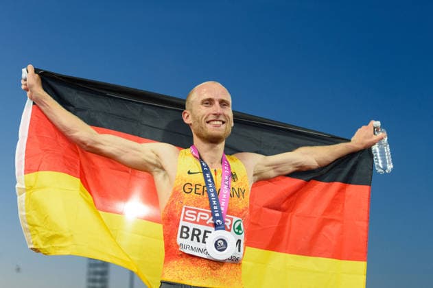 BIRMINGHAM, GREAT BRITAIN - August 10: Florian Bremm (Germany) after finishing second at the 5000 metres run during the European Athletics Championships 2026 at Alexander Stadium in Birmingham, Great Britain (Photo by Sven Beyrich Sports Press Photo)  Copyright: xSvenxBeyrich SportsxPressxPhotox Sportspressphoto_SPR204146