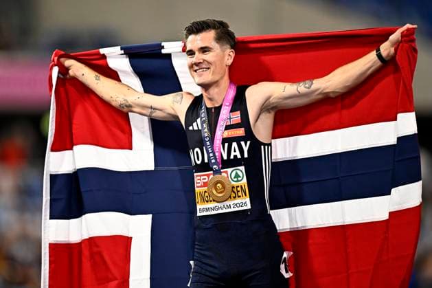 European Athletics Championships Birmingham 2026 - day 1 BIRMINGHAM, ENGLAND - AUGUST 10 : Ingebrigsten Jakob (NOR) winner of the gold medal during the 5000m on day 1 of the Birmingham 2026 European Athletics Championships on August 10, 2026 in Birmingham, England, 10 08 2026 Birmingham ENGLAND  Copyright: xTomasxSiskx