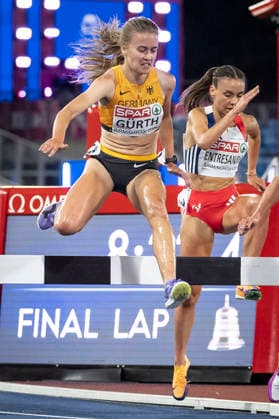 BIRMINGHAM, GREAT BRITAIN - AUGUST 10, 2026 : Olivia GÜRTH (GER Germany) competing in the steeplechase during the European Athletics Championships at Alexander Stadium on August 10, 2026 in Birmingham, Great Britain. Nordrhein-Westfalen Great Britain Copyright: xLeahxKohringx