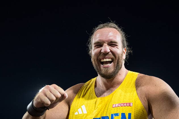260810 Wictor Petersson of Sweden celebrates after competing in men s shot put during day 1 of the 2026 European Athletics Championships on August 10, 2026 in Birmingham. Photo: Maxim Thore BILDBYRAN kod MT MT1064 friidrott athletics friidrett friidrotts-em em friidretts-em 2026 european athletics championships 1 bbeng sverige jubel shot put kula kulestot *** 260810 Wictor Petersson of Sweden celebrates after competing in the men’s shot put during Day 1 of the 2026 European Athletics Championships on August 10, 2026 in Birmingham. Photo by Maxim Thore. BILDBYRAN code MT MT1064. track and field, athletics, friidrett, friidrotts EM, 2026 European Athletics Championships, 1, BBENG, Sweden, celebration, shot put, kula, kulestot  Copyright: MAXIMxTHORE BB260810MT160
