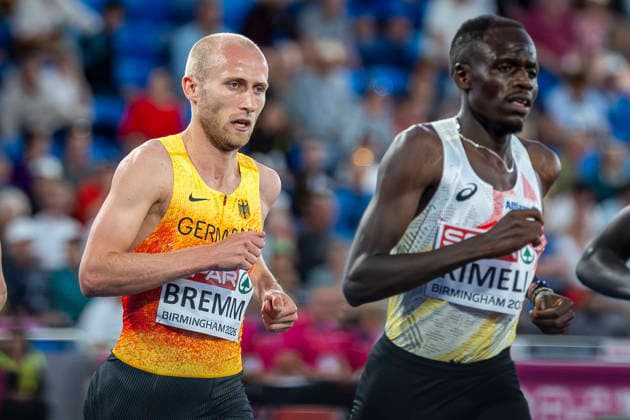 BIRMINGHAM, GREAT BRITAIN - AUGUST 10, 2026 : Florian BREMM (GER Germany) competing in the 5000m final during the European Athletics Championships at Alexander Stadium on August 10, 2026 in Birmingham, Great Britain. Nordrhein-Westfalen Great Britain Copyright: xLeahxKohringx