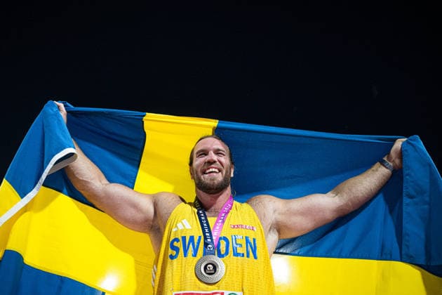 260810 Wictor Petersson of Sweden celebrates after competing in men s shot put during day 1 of the 2026 European Athletics Championships on August 10, 2026 in Birmingham. Photo: Maxim Thore BILDBYRAN kod MT MT1064 friidrott athletics friidrett friidrotts-em em friidretts-em 2026 european athletics championships 1 bbeng sverige jubel shot put kula kulestot *** 260810 Wictor Petersson of Sweden celebrates after competing in the men’s shot put during Day 1 of the 2026 European Athletics Championships on August 10, 2026 in Birmingham. Photo by Maxim Thore. BILDBYRAN code MT MT1064. track and field, athletics, friidrett, friidrotts EM, 2026 European Athletics Championships, 1, BBENG, Sweden, celebration, shot put, kula, kulestot  Copyright: MAXIMxTHORE BB260810MT168