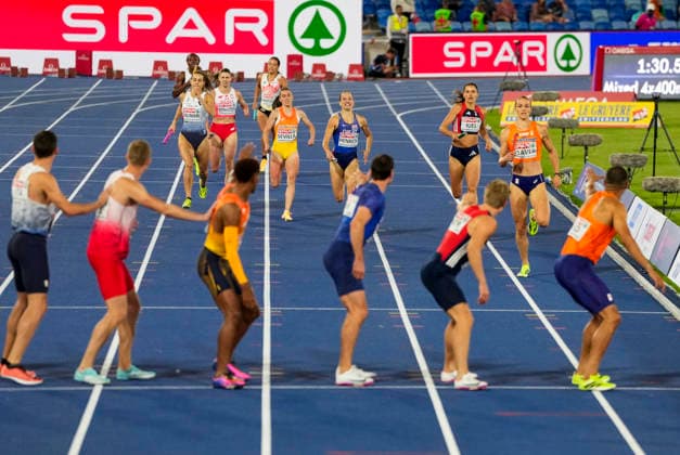EM i friidrett utendors 2026 - Dag 1 Birmingham, England 20260810. Amalie Hammlid Iuel for Norge i ovelsen 4x400 meter stafett mix finale under EM i friidrett 2026 pa Alexander Stadium i Birmingham mandag. Foto: Beate Oma Dahle NTB Birmingham England EDITORIAL USE ONLY. RESTRICTED USE FOR BETTING COMPANIES Ref:_SPOR7j4GsBtbd4.jpg *** 2026 European Outdoor Athletics Championships, Day 1, Birmingham, England 20260810 Amalie Hammlid Iuel of Norway in the mixed 4x400-meter relay final at the 2026 European Athletics Championships at Alexander Stadium in Birmingham on Monday. Photo: Beate Oma Dahle, NTB, Birmingham, England. EDITORIAL USE ONLY. RESTRICTED USE FOR BETTING COMPANIES  Copyright: xBeatexOmaxDahlex xNTBx