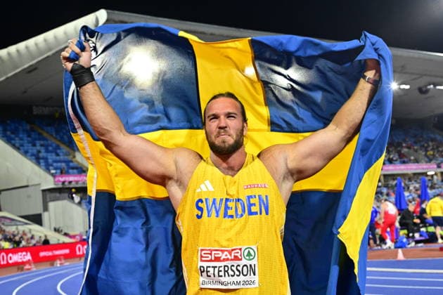 BIRMINGHAM, UNITED KINGDOM 20260810 Wictor Petersson during the men s shot put qualifying at the European Athletics Championships at Alexander Stadium in Birmingham. *** The image is included in the SPORTS PACKAGE. For others PAY IMAGE. *** BIRMINGHAM UK x10030x *** BIRMINGHAM, UNITED KINGDOM 20260810 Wictor Petersson during the men’s shot put qualifying round at the European Athletics Championships at Alexander Stadium in Birmingham *** The image is included in the SPORTS PACKAGE. For other images, please contact us for pricing. *** BIRMINGHAM, UK x10030x  Copyright: xJonasxEkströmer TTx EUROPEAN ATHLETICS CHAMPIONSHIPS 2026