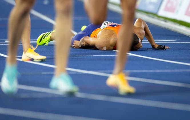 BIRMINGHAM - Terrence Agard during the 4x400 mixed relay final at the European Athletics Championships. It is the first time the European Championships are being held in Great Britain. IRIS VAN DEN BROEK ANP xVIxANPxSportx xxANPxIVx 565238894 originalFilename: 565238894.jpg
