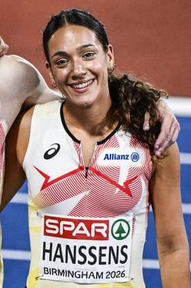 Belgian second runner Ilana Hanssens pictured after the finals of the 4x400m mixed relay at the European Athletics Championships (August 10-18) in Birmingham, United Kingdom, on Monday 10 August 2026. ERICxLALMAND  x183110034x