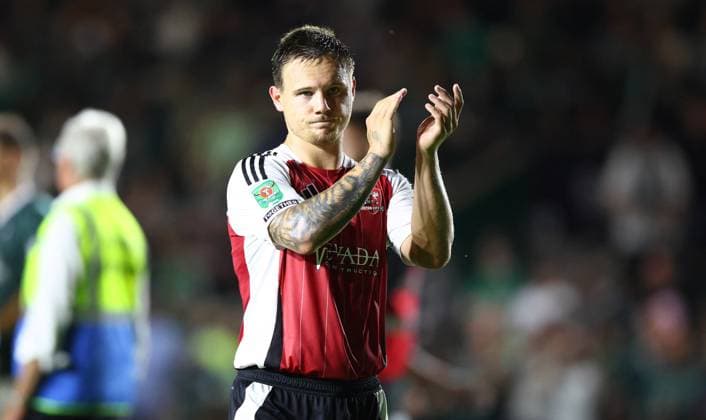 Jayden Wareham of Exeter City shows a look of dejection at full time Plymouth Argyle v Exeter City, EFL Carabao Cup, First Round, Football, Home Park, Plymouth, UK - 10 Aug 2026Plymouth Home Park United Kingdom EDITORIAL USE ONLY No use with unauthorised audio, video, data, fixture lists, club league logos or live services. Online in-match use limited to 120 images, no video emulation. No use in betting, games or single club league player publications.  Copyright: xKieranxMcManus Shutterstockx 17061087bs