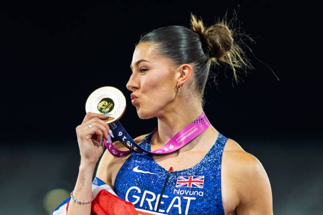BIRMINGHAM, UNITED KINGDOM - AUGUST 10: Amy Hunt of Great Britain Women s 100m during the European Athletics Championships at Alexander Stadium on August 10, 2026 in Birmingham, United Kingdom. England United Kingdom Copyright: xBEAUTIFULxSPORTS TobiasxLacknerx