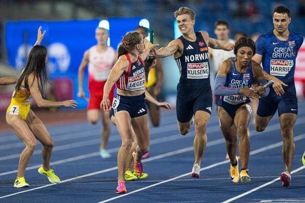 260810 Andreas Ofstad Kulseng of Norway of Norway competes in mixed 4x400 meter relay during day 1 of the 2026 European Athletics Championships on August 10, 2026 in Birmingham. Photo: Mathias Bergeld BILDBYRAN kod MB MT1064 friidrott athletics friidrett friidrotts-em em friidretts-em 2026 european athletics championships 1 bbeng norge *** 260810 Andreas Ofstad Kulseng of Norway competes in the mixed 4x400-meter relay on Day 1 of the 2026 European Athletics Championships on August 10, 2026 in Birmingham. Photo by Mathias Bergeld, BILDBYRAN, code MB MT1064. track and field, athletics, friidrett, friidrotts EM, 2026 European Athletics Championships, 1, BBeng, Norway  Copyright: MATHIASxBERGELD BB260810MB150