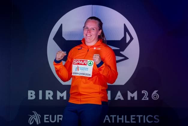 BIRMINGHAM - Jessica Schilder during the medal ceremony of the shot put final at the European Athletics Championships. It is the first time that the European Championships are being held in Great Britain. IRIS VAN DEN BROEK ANP xVIxANPxSportx xxANPxIVx 565239781 originalFilename: 565239781.jpg