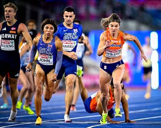 European Athletics Championships Birmingham 2026 - day 1 BIRMINGHAM, ENGLAND - AUGUST 10 : Van Der Schoot Myrthe (NED) in action during the 4x400m mixed final on day 1 of the Birmingham 2026 European Athletics Championships on August 10, 2026 in Birmingham, England, 10 08 2026  Copyright: xTomasxSiskx