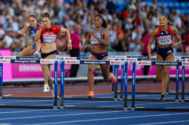 BIRMINGHAM, UNITED KINGDOM - AUGUST 10: Selina Von Jackowski of Switzerland competes in the Women s 100m Hurdles during the European Athletics Championships at Alexander Stadium on August 10, 2026 in Birmingham, United Kingdom. England United Kingdom Copyright: xBEAUTIFULxSPORTS TobiasxLacknerx