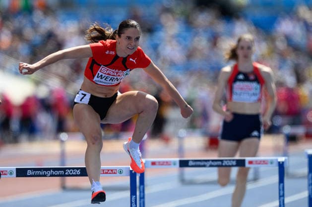 BIRMINGHAM, GREAT BRITAIN - August 10: Lena Wernli (Switzerland) during the 400 metres hurdles heat race during the European Athletics Championships 2026 at Alexander Stadium in Birmingham, Great Britain (Photo by Sven Beyrich Sports Press Photo)  Copyright: xSvenxBeyrich SportsxPressxPhotox Sportspressphoto_SPR204163