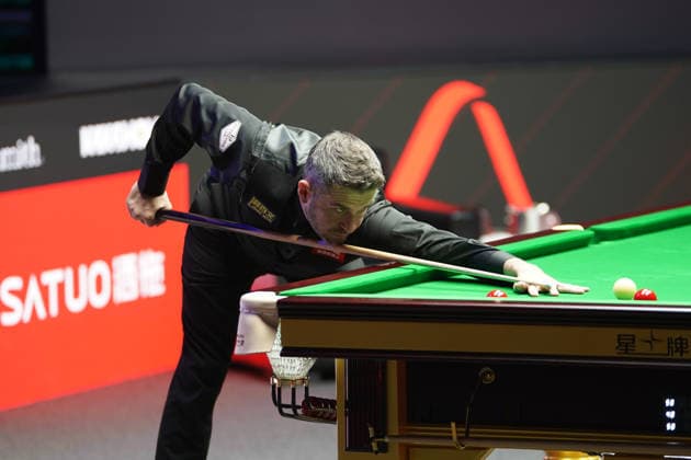 TAIYUAN, CHINA - AUGUST 10: Mark Selby of England plays a shot in the first round match against Pang Junxu of China on day 3 of the 2026 World Snooker Tour China Open at Taiyuan Binhe Sports Center on August 10, 2026 in Taiyuan, Shanxi Province of China.  Copyright: xTaixChengzhex 111659197077