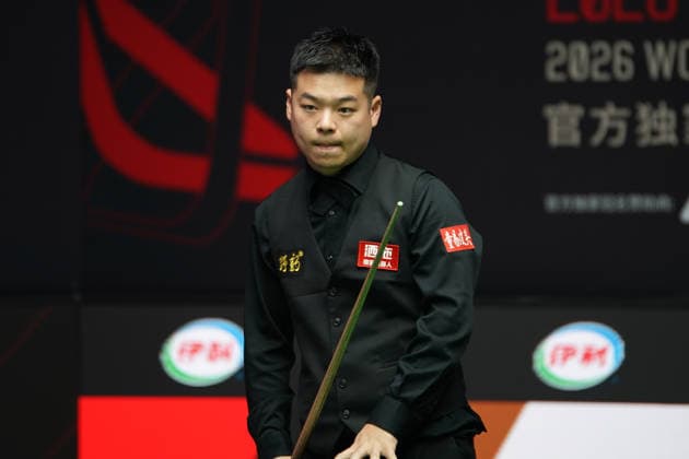TAIYUAN, CHINA - AUGUST 10: Pang Junxu of China reacts in the first round match against Mark Selby of England on day 3 of the 2026 World Snooker Tour China Open at Taiyuan Binhe Sports Center on August 10, 2026 in Taiyuan, Shanxi Province of China.  Copyright: xTaixChengzhex 111659197078