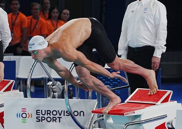10 Aout European Aquatics Championships Paris 2026 Laurent Lairys MAXPPP - Grousset Maxime of France During the 1 2 finale 50 M Butterfly at the European Swimming Championships at the Greater Paris Metropolis Olympic Aquatics Centre in Paris (France) on August 10, 2026.Credit Laurent Lairys paris FRANCE  Copyright: xMAXPPPxLaurentxLairysx LLR202608119230 LLR202608119230