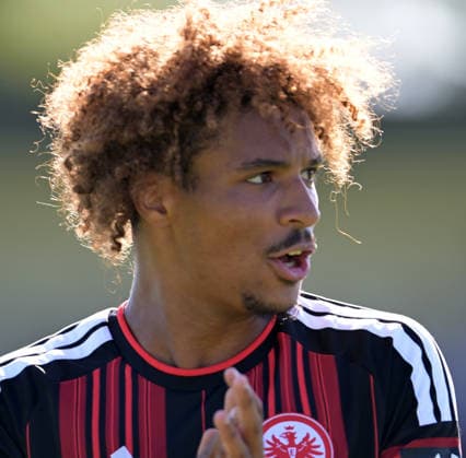 Jean-Matteo Bahoya fotografiert beim Fußball Test Spiel Eintracht Frankfurt gegen Hull City am 8.8.2026 in Frankfurt. (DFL DFB REGULATIONS PROHIBIT ANY USE OF PHOTOGRAPHS as IMAGE SEQUENCES and or QUASI-VIDEO)