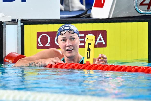 PARIS, FRANCE 20260811 Sarah Sjöström after qualifying with the best time in the 50 meter butterfly, during the European Swimming Championships in Paris. ***The image is included in the SPORTS PACKAGE. For others PAYMENT IMAGE*** PARIS FRANKRIKE x10430x *** PARIS, FRANCE 20260811 Sarah Sjöström after qualifying with the fastest time in the 50-meter butterfly at the European Swimming Championships in Paris ***This image is included in the SPORTS PACKAGE. For other images, please contact us for pricing.*** PARIS, FRANCE x10430x  Copyright: xChristinexOlsson TTx SIM-EM 2026 PARIS