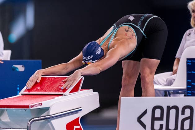 SWIMMING - EAC 2026 PARIS,FRANCE,11.AUG.26 - SWIMMING - European Aquatics Championships Paris 2026, 50m butterfly, women. Image shows Sara Junevik (SWE).  GEPAxpictures xPhilippxBrem