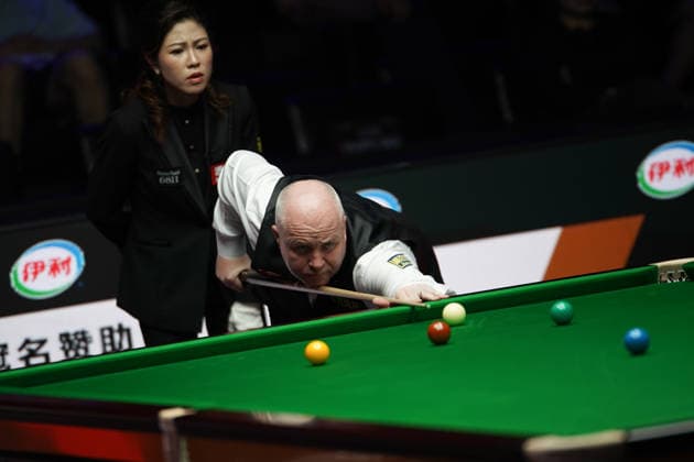TAIYUAN, CHINA - AUGUST 11: John Higgins of Scotland plays a shot in the first round match against Stuart Bingham of England on day 4 of the 2026 World Snooker Tour China Open at Taiyuan Binhe Sports Center on August 11, 2026 in Taiyuan, Shanxi Province of China.  Copyright: xTaixChengzhex 111659329899