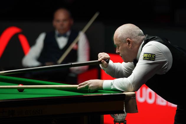TAIYUAN, CHINA - AUGUST 11: John Higgins of Scotland plays a shot in the first round match against Stuart Bingham of England on day 4 of the 2026 World Snooker Tour China Open at Taiyuan Binhe Sports Center on August 11, 2026 in Taiyuan, Shanxi Province of China.  Copyright: xTaixChengzhex 111659329892