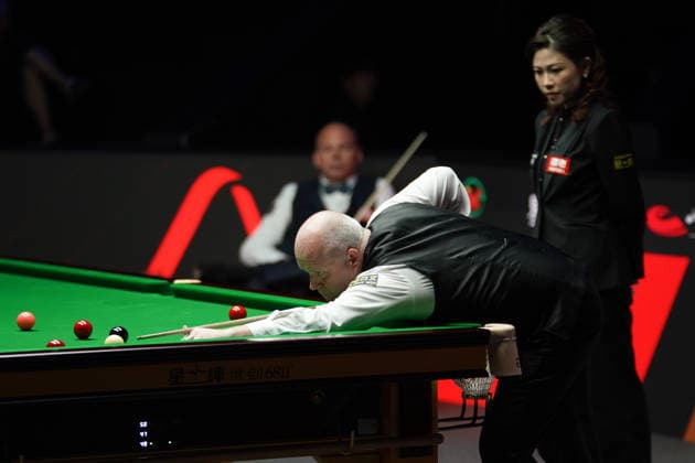 TAIYUAN, CHINA - AUGUST 11: John Higgins of Scotland plays a shot in the first round match against Stuart Bingham of England on day 4 of the 2026 World Snooker Tour China Open at Taiyuan Binhe Sports Center on August 11, 2026 in Taiyuan, Shanxi Province of China.  Copyright: xTaixChengzhex 111659329894