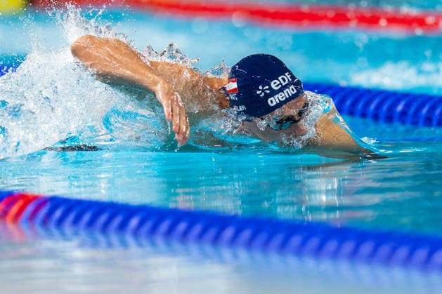 SWIMMING - EAC 2026 PARIS,FRANCE,11.AUG.26 - SWIMMING - European Aquatics Championships Paris 2026, 100m freestyle, men. Image shows Heiko Gigler (AUT).  GEPAxpictures xPhilippxBrem
