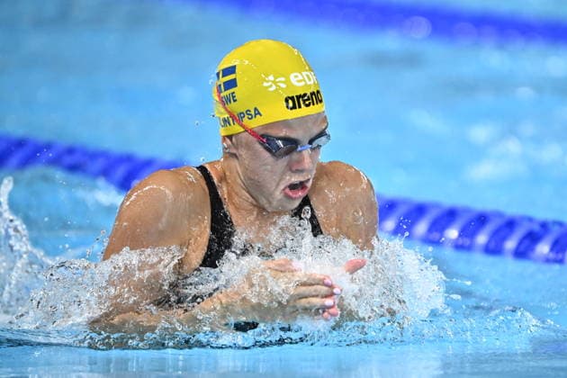 PARIS, FRANCE 20260811 Olivia Klint Ipsa after qualifying for the 100m breaststroke trials, during the European Swimming Championships in Paris. ***The image is included in the SPORTS PACKAGE. For others PAYMENT IMAGE*** PARIS FRANCE x10430x *** PARIS, FRANCE 20260811 Olivia Klint Ipsa after qualifying for the 100-meter breaststroke trials during the European Swimming Championships in Paris ***This image is included in the SPORTS PACKAGE. For other images, please contact us for pricing.*** PARIS, FRANCE x10430x  Copyright: xChristinexOlsson TTx SIM-EM 2026 PARIS