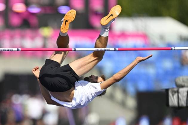 Belgian Jef Vermeiren pictured at the warm-up of the Men High Jump qualification, on the second day of the European Athletics Championships (August 10-18) in Birmingham, United Kingdom, on Tuesday 11 August 2026. ERICxLALMAND  x183135470x