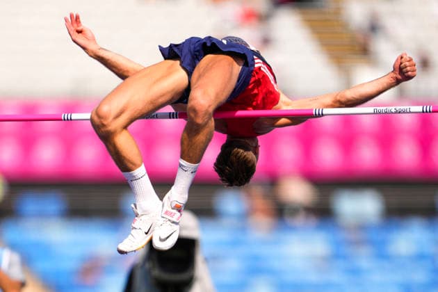 EM i friidrett utendors 2026 - Dag 2 Birmingham, England 20260811. Erlend Bolstad Raa i aksjon under kvalifiseringen i hoyde under EM i friidrett 2026 pa Alexander Stadium i Birmingham mandag. Foto: Beate Oma Dahle NTB Birmingham England EDITORIAL USE ONLY. RESTRICTED USE FOR BETTING COMPANIES Ref:_SPOvp-ldbY9K9A.jpg *** 2026 European Outdoor Athletics Championships, Day 2, Birmingham, England, August 11, 2026: Erlend Bolstad Raa in action during the high jump qualifying round at the 2026 European Athletics Championships at Alexander Stadium in Birmingham on Monday. Photo: Beate Oma Dahle, NTB, Birmingham, England. EDITORIAL USE ONLY. RESTRICTED USE FOR BETTING COMPANIES.  Copyright: xBeatexOmaxDahlex xNTBx