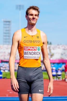 BIRMINGHAM, GREAT BRITAIN - AUGUST 11, 2026 : Falk WENDRICH (GER Germany) competing in the high jump qualification during the European Athletics Championships at Alexander Stadium on August 11, 2026 in Birmingham, Great Britain. Nordrhein-Westfalen Great Britain Copyright: xLeahxKohringx
