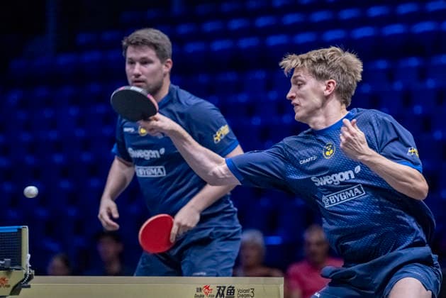 MALMÖ 2026-08-11 Sweden s Anton Källberg (paired with Kristian Karlsson) in the match against Darko Jorgic Deni Kozul from Slovenia in the first round of the men s doubles at the Table tennis, Tischtennis tournament Europe Smash Sweden 2026 at Malmö Arena in Malmö, Sweden, on August 11, 2026. MALMÖ SWEDEN x50090x *** MALMÖ, August 11, 2026 Sweden’s Anton Källberg teamed up with Kristian Karlsson in their match against Darko Jorgic and Deni Kozul of Slovenia in the first round of the men’s doubles at the Europe Smash Sweden 2026 table tennis tournament at Malmö Arena in Malmö, Sweden, on August 11, 2026 MALMÖ SWEDEN x50090x  Copyright: xJohanxNilssonx xTTx EUROPE SMASH SWEDEN 2026