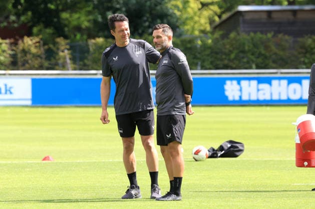 11.08.2026, DEU GER, Fussball , 2.Fussballbundesliga, Saison 2026 2027), Sportforum, Hertha BSC, Training Cheftrainer Stefan Leitl (Hertha BSC Berlin), Konditionstrainer Hendrik Kuchno (Hertha BSC Berlin) 2. Liga: DFB DFL regulations prohibit any use of photographs as image sequences and or quasi-video) Berlin Sportforum Berlin Deutschland *** August 11, 2026, Germany, Soccer, 2. Bundesliga, 2026–2027 Season, Sportforum, Hertha BSC, Head Coach Stefan Leitl (Hertha BSC Berlin), Conditioning Coach Hendrik Kuchno (Hertha BSC Berlin, 2nd Division). DFB and DFL regulations prohibit any use of photographs as image sequences and or quasi-video. Berlin Sportforum, Berlin, Germany Copyright: xNordphotox xEnglerx