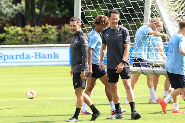 11.08.2026, DEU GER, Fussball , 2.Fussballbundesliga, Saison 2026 2027), Sportforum, Hertha BSC, Training Cheftrainer Stefan Leitl (Hertha BSC Berlin), Konditionstrainer Hendrik Kuchno (Hertha BSC Berlin) 2. Liga: DFB DFL regulations prohibit any use of photographs as image sequences and or quasi-video) Berlin Sportforum Berlin Deutschland *** August 11, 2026, Germany, Soccer, 2. Bundesliga, 2026–2027 Season, Sportforum, Hertha BSC, Head Coach Stefan Leitl (Hertha BSC Berlin), Fitness Coach Hendrik Kuchno (Hertha BSC Berlin, 2nd Division). DFB and DFL regulations prohibit any use of photographs as image sequences and or quasi-video. Berlin Sportforum, Berlin, Germany Copyright: xNordphotox xEnglerx
