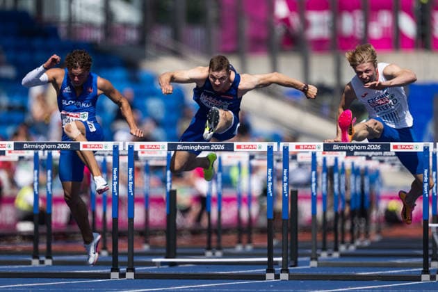 260811 Elmo Lakka of Finland competes in men s 110 meter hurdles qualification during day 2 of the 2026 European Athletics Championships on August 11, 2026 in Birmingham. Photo: Mathias Bergeld BILDBYRAN kod MB MT1065 friidrott athletics friidrett friidrotts-em em friidretts-em 2026 european athletics championships 2 bbeng hurdles hekk häck *** August 11, 2026: Elmo Lakka of Finland competes in the men’s 110-meter hurdles qualifying round during Day 2 of the 2026 European Athletics Championships on August 11, 2026 in Birmingham. Photo by Mathias Bergeld, BILDBYRAN, code MB MT1065. track and field, athletics, friidrett, friidrotts EM, 2026 European Athletics Championships, 200-meter hurdles, hekk, häck  Copyright: MATHIASxBERGELD BB260811MB039