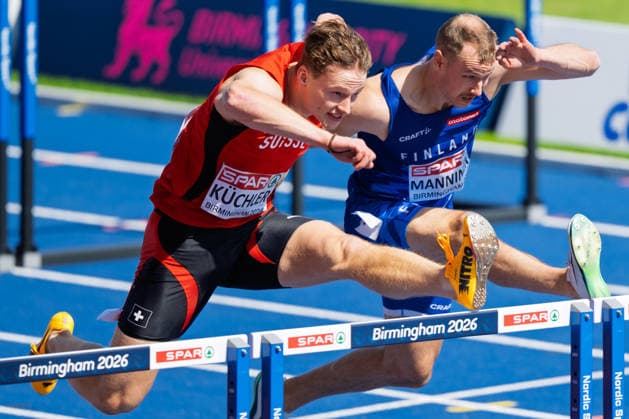 BIRMINGHAM, UNITED KINGDOM - AUGUST 11: Fabio Küchler of Switzerland competes in the Men s 110m Hurdles during the European Athletics Championships at Alexander Stadium on August 11, 2026 in Birmingham, United Kingdom. England United Kingdom Copyright: xBEAUTIFULxSPORTS TobiasxLacknerx