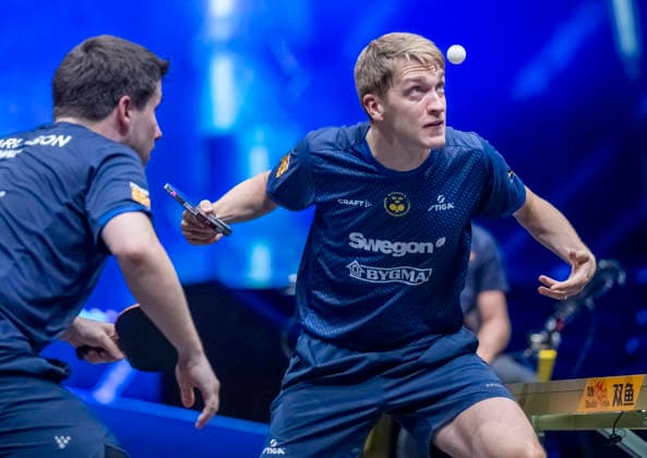 MALMÖ 2026-08-11 Sweden s Anton Källberg serves (paired with Kristian Karlsson) in the match against Darko Jorgic Deni Kozul from Slovenia in the first round of the men s doubles at the Table tennis, Tischtennis tournament Europe Smash Sweden 2026 at Malmö Arena in Malmö, Sweden, on August 11, 2026. MALMÖ SWEDEN x50090x *** MALMÖ, August 11, 2026. Sweden’s Anton Källberg, paired with Kristian Karlsson, serves in the match against Darko Jorgic and Deni Kozul of Slovenia in the first round of the men’s doubles at the Europe Smash Sweden 2026 table tennis tournament at Malmö Arena in Malmö, Sweden, on August 11, 2026 MALMÖ SWEDEN x50090x  Copyright: xJohanxNilssonx xTTx EUROPE SMASH SWEDEN 2026