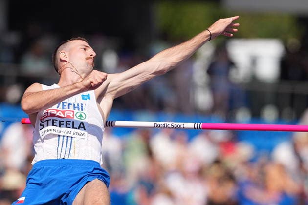 European Athletics Championships in Birmingham, United Kingdom, August 11, 2026. Czech Jan Stefela competes during the high jump qualification. (CTKxPhoto JaroslavxSvoboda) CTKPhotoP2026081102854  CTKPhotoP2026081102854