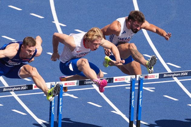 European Athletics Championships in Birmingham, United Kingdom, August 11, 2026. Czech Stepan Stefko in action during the Men s 110m hurdles, heats. (CTKxPhoto JaroslavxSvoboda) CTKPhotoP2026081103247  CTKPhotoP2026081103247