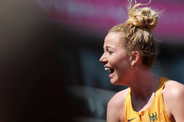 BIRMINGHAM, GREAT BRITAIN - AUGUST 11, 2026 : Smilla KOLBE (GER Germany) reacts after the 800m (R1) during the European Athletics Championships at Alexander Stadium on August 11, 2026 in Birmingham, Great Britain. Oregon Great Britain Copyright: xAxelxKohringx