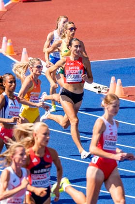 BIRMINGHAM, GREAT BRITAIN - AUGUST 11, 2026 : Valentina ROSAMILIA (SUI Switzerland) competing in the 800m heats during the European Athletics Championships at Alexander Stadium on August 11, 2026 in Birmingham, Great Britain. Nordrhein-Westfalen Great Britain Copyright: xLeahxKohringx