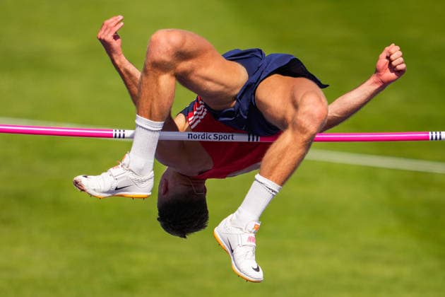 EM i friidrett utendors 2026 - Dag 2 Birmingham, England 20260811. Erlend Bolstad Raa i ovelsen hoyde menn kvalifisering under EM i friidrett 2026 pa Alexander Stadium i Birmingham tirsdag. Foto: Beate Oma Dahle NTB Birmingham England EDITORIAL USE ONLY. RESTRICTED USE FOR BETTING COMPANIES Ref:_SPOyNqTnhnUTQA.jpg *** 2026 European Outdoor Athletics Championships, Day 2, Birmingham, England, August 11, 2026. Erlend Bolstad Raa competes in the men’s high jump qualifying round at the 2026 European Athletics Championships at Alexander Stadium in Birmingham on Tuesday. Photo: Beate Oma Dahle, NTB, Birmingham, England. EDITORIAL USE ONLY. RESTRICTED USE FOR BETTING COMPANIES.  Copyright: xBeatexOmaxDahlex xNTBx