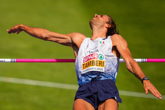 EM i friidrett utendors 2026 - Dag 2 Birmingham, England 20260811. Gianmarco Tamberi fra Italia i ovelsen hoyde menn kvalifisering under EM i friidrett 2026 pa Alexander Stadium i Birmingham tirsdag. Foto: Beate Oma Dahle NTB Birmingham England EDITORIAL USE ONLY. RESTRICTED USE FOR BETTING COMPANIES Ref:_SPOevL1S91Zy8g.jpg *** 2026 European Outdoor Athletics Championships, Day 2, Birmingham, England, August 11, 2026: Gianmarco Tamberi of Italy competes in the men’s high jump qualifying round at the 2026 European Athletics Championships at Alexander Stadium in Birmingham on Tuesday. Photo: Beate Oma Dahle, NTB, Birmingham, England. EDITORIAL USE ONLY. RESTRICTED USE FOR BETTING. COMPANIES  Copyright: xBeatexOmaxDahlex xNTBx