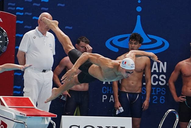 August 11, 2026, Paris, Bretagne, FRANCE: Fusch Roman of France During the Heats100 M Freestyle MEN at the European Swimming Championships at the Greater Paris Metropolis Olympic Aquatics Centre in Paris (France) on August 11, 2026.Credit . 11 Aout European Aquatics Championships Paris 2026  - ZUMAl193 20260811_zsp_l193_049 Copyright: xLaurentxLairysx